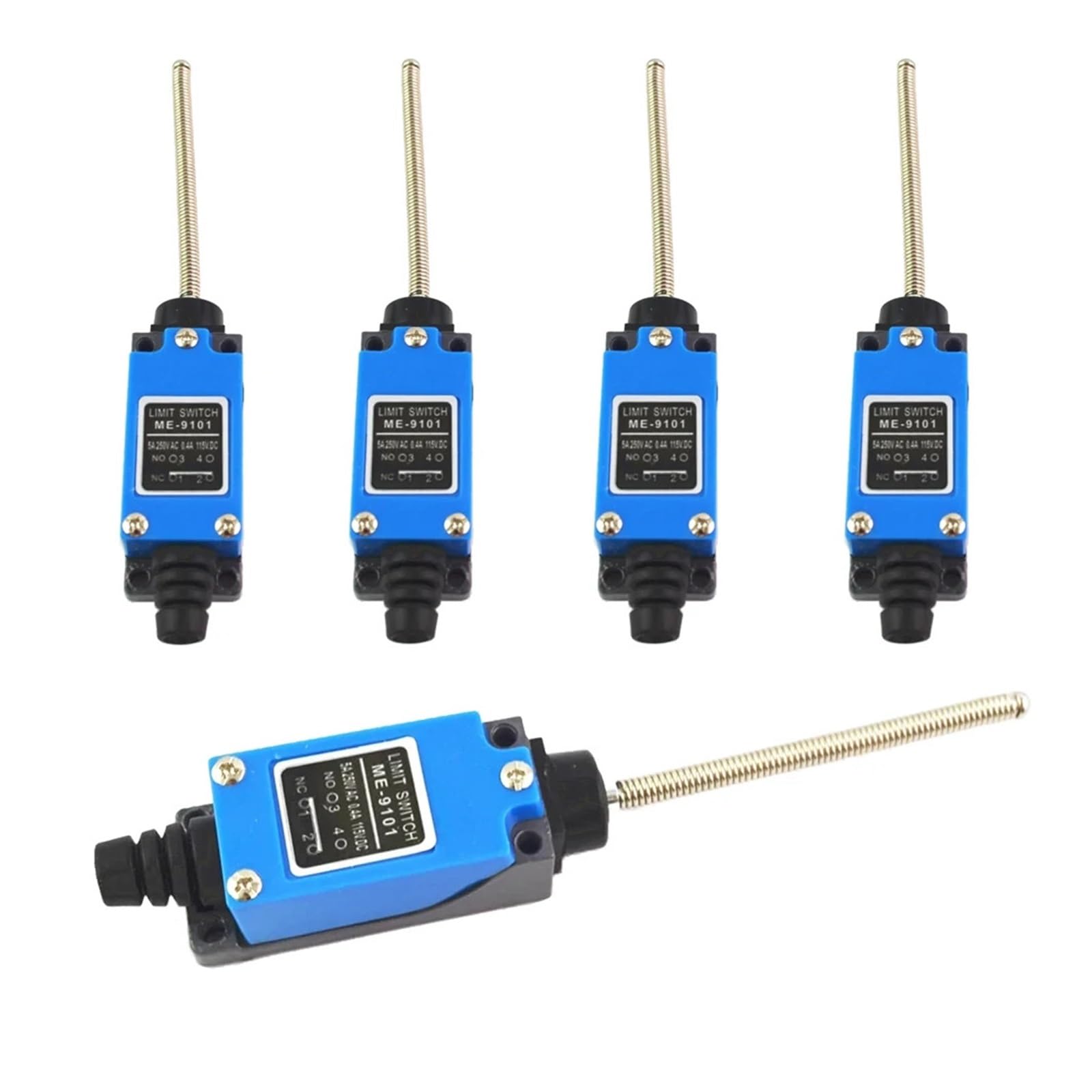 BKGWCSOR 5Pcs ME-9101 Coil Spring Rod 1NO 1NC Momentary Mechanical Control Limit Switch Switches