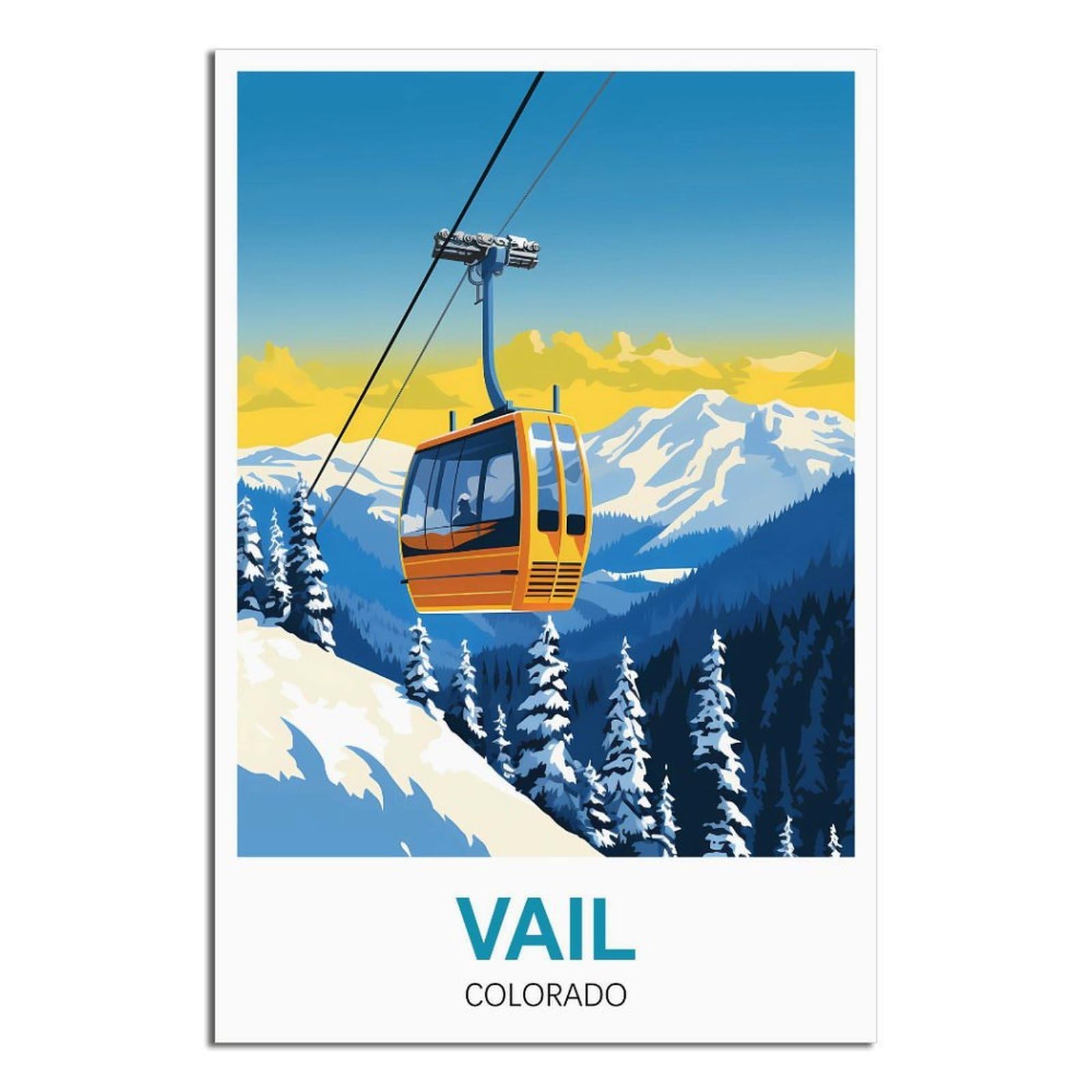 EZMLFA DIY Diamond Painting,Vail Colorado 5D Landscape Diamond Painting Kits for Adult, Gem Art Crystal Art Kits for Adults, for Home Wall 40x50cm