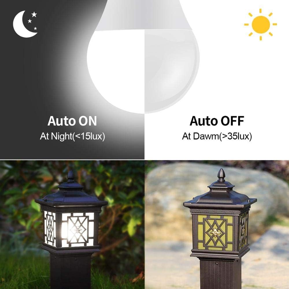 Szczęśliwe światła 5 Sztuk Ac85-265v 10w 15w Led Zmierzch Do świtu Lampka Nocna Żarówka Z Czujnikiem światła Inteligentna Lampa Automatyczne Włączanie/Wyłącza, 15w