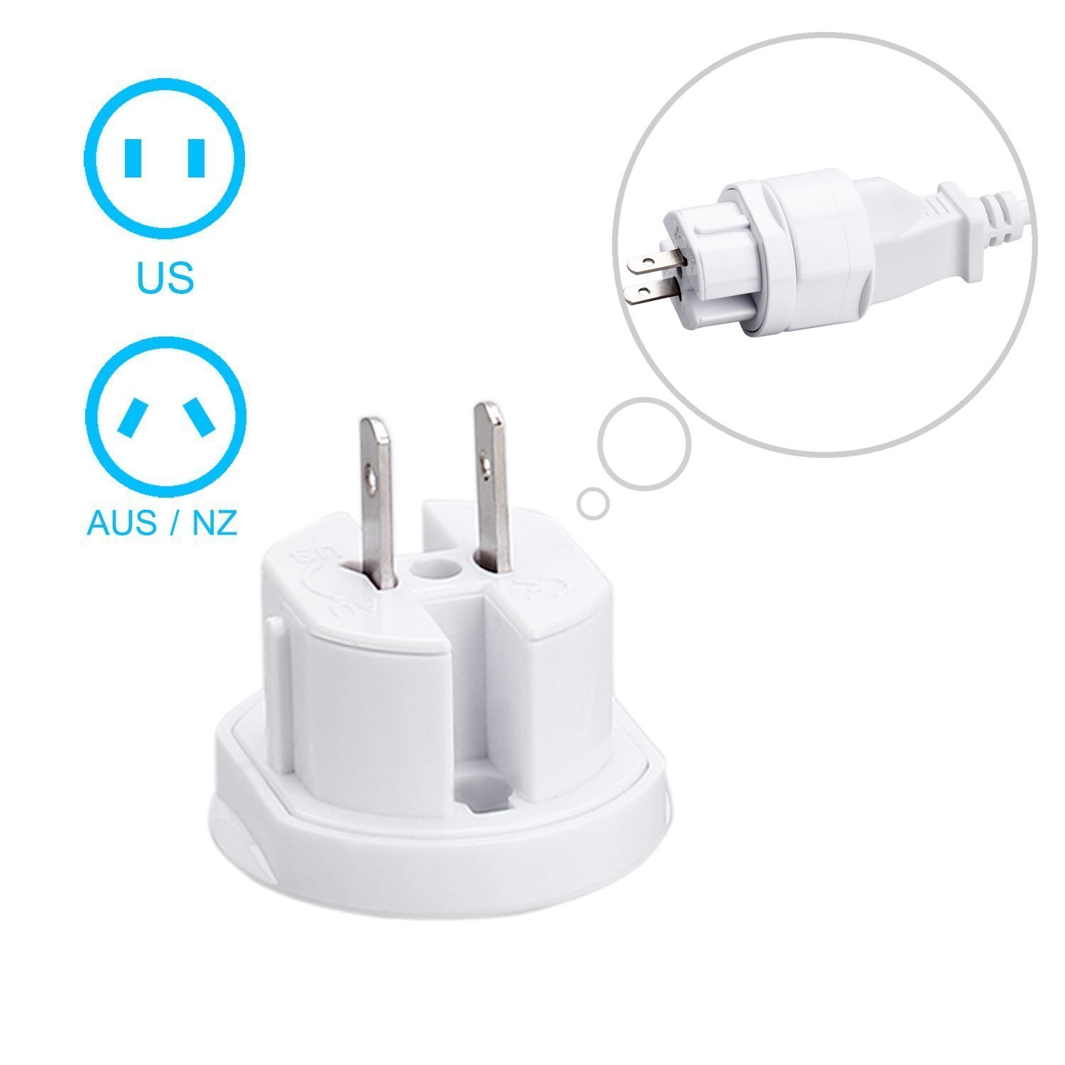 EzLife International Multipurpose Travel Adapter All in One US, AUS, UK, EU, NZ, Europe, North/South America & 150+ Countries (Pack of 1) — Amazon image 6
