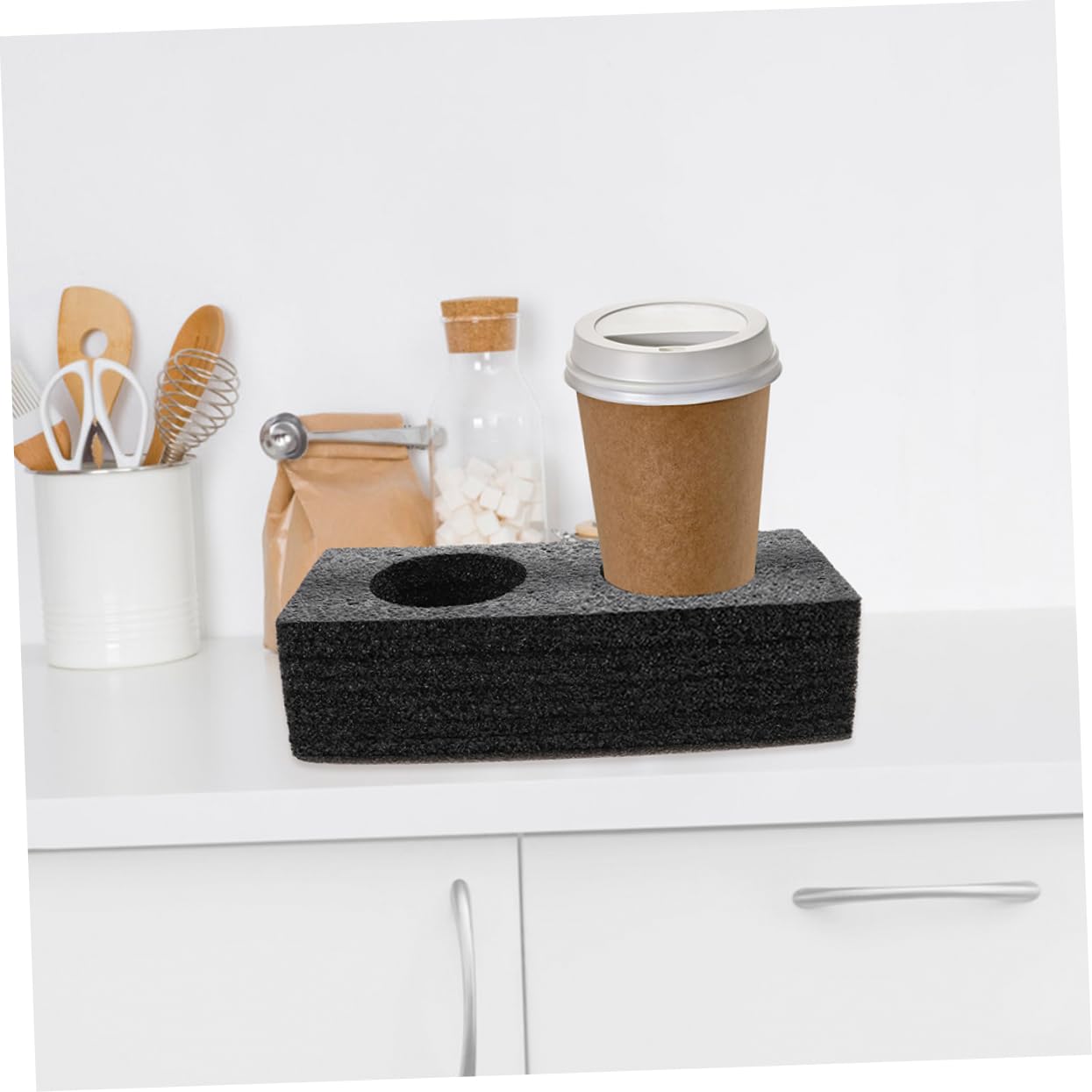 SOLUSTRE Coaster Beverage Carrier Trays Takeout Cup Holder Safe Reusable for Takeout Home