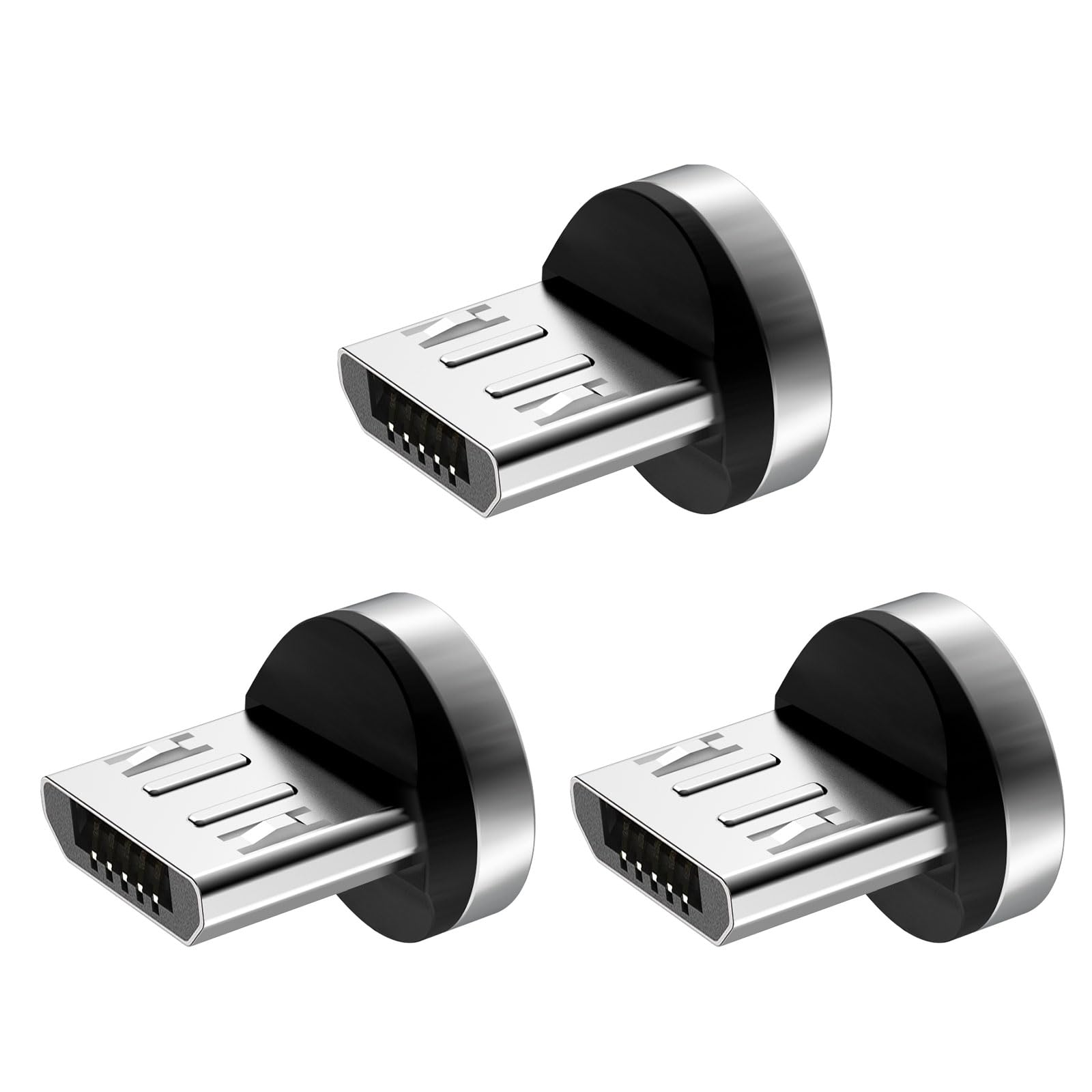 AXFEE 3 Pezzi Connettori Magnetici, Trasferimento Dati a Ricarica Rapida Micro USB, per Rotondo 7 Pin Cavo di Magnetica, Compatibile con Micro USB(Senza Cavi Magnetici)