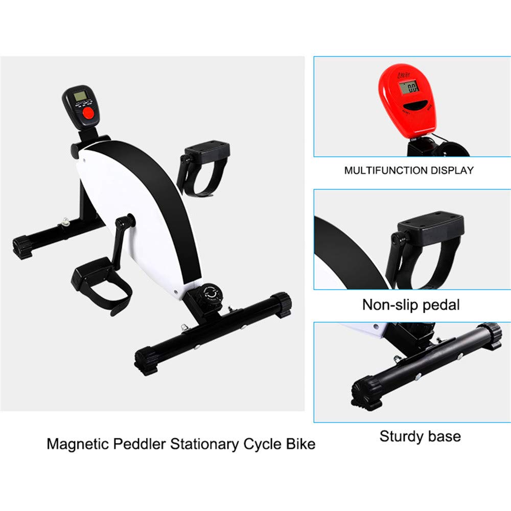 DYTWXG Esercitatore a Pedali - Cyclette Magnetica Peddler - Allenamento sotto la scrivania per Gambe e Braccia - Mini Spin Bike Esercizio a Basso Impatto con Resistenza Regolabile - Fitne