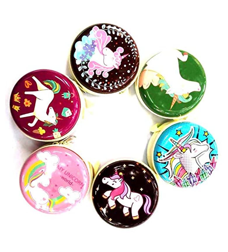 ShubhKraft Return Gift in Bulk for Kids Birthday Party | Multipurpose Metal Tin Pouch/Case with Zip Lock for Coins, Memory Card, Pendrive & Jewllery (Pack of 6, Multicolor)