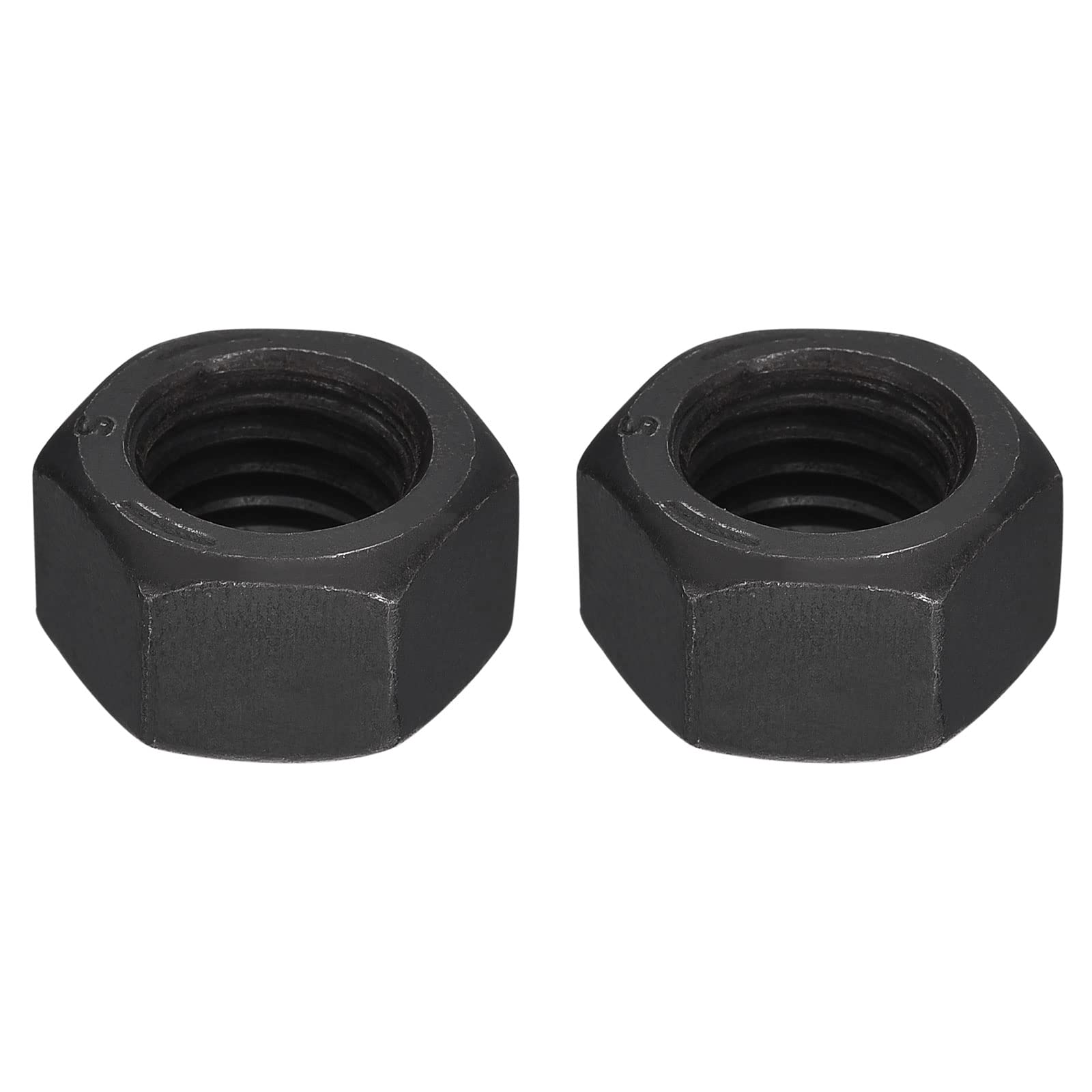 sourcing map 5/8-11 Hex Nuts, Carbon Steel Grade 8.8 Black Oxide Hexagon Nut for Screw Bolt, 2 of Pack