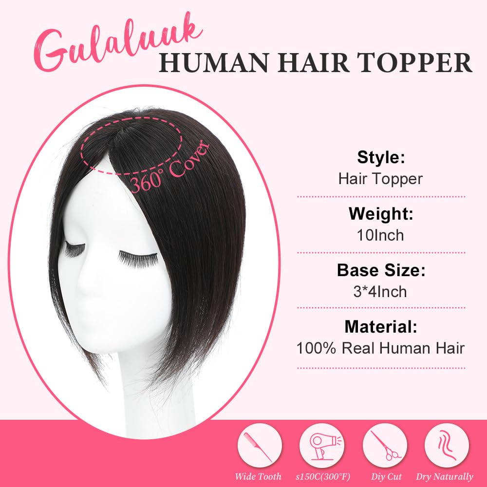 Amazon.com : GULALUUK Hair Toppers for Women Real Human Hair 
