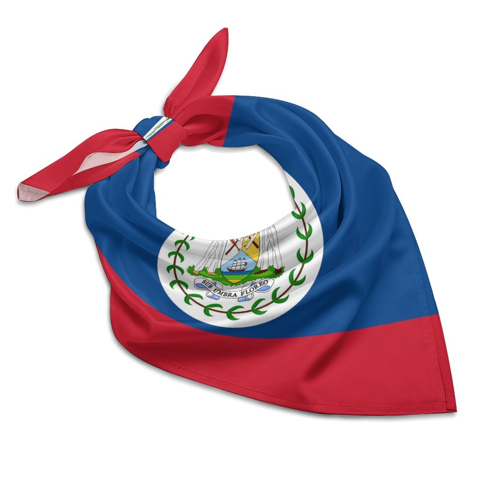 Flag of Belize Women's Neckerchief Scarf Square Head Scarves Head Hair Wrap Bandana