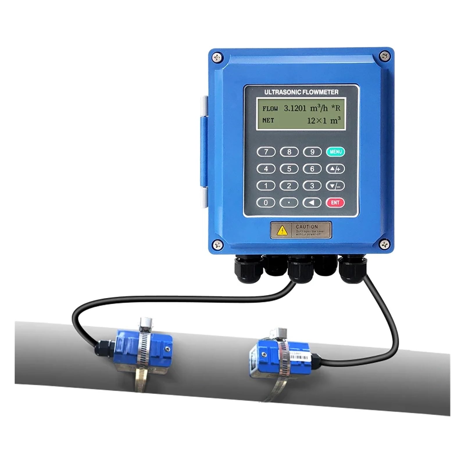 Alta Sensibilidad Conexión de abrazadera del medidor de flujo ultrasónico con sonda del Sensor de temperatura medidor de flujo de agua Digital de leche salida analógica Medidas precisas(Model1)