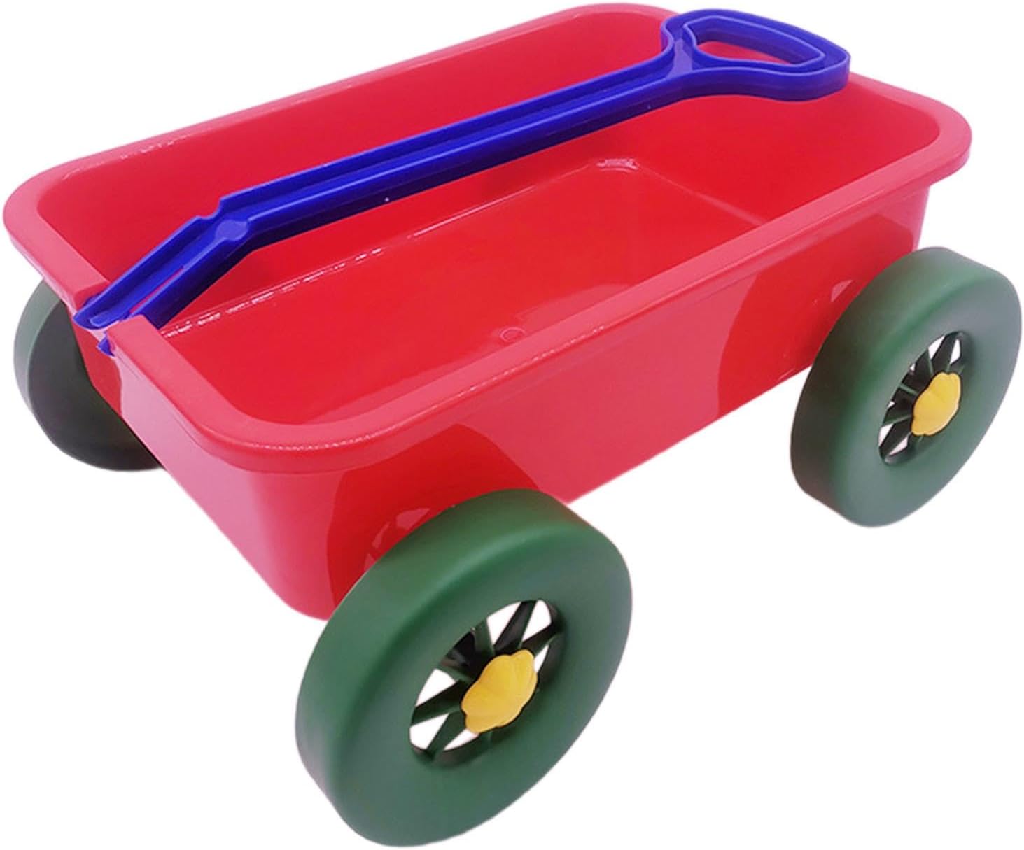 Amagogo Wagon Toy Kids Outdoor Vehicle Pretend Play Cart Pull Car Portable PP Trolley with Storage Compartment Suitable for Summer Beach Backyard Travel, Yellow