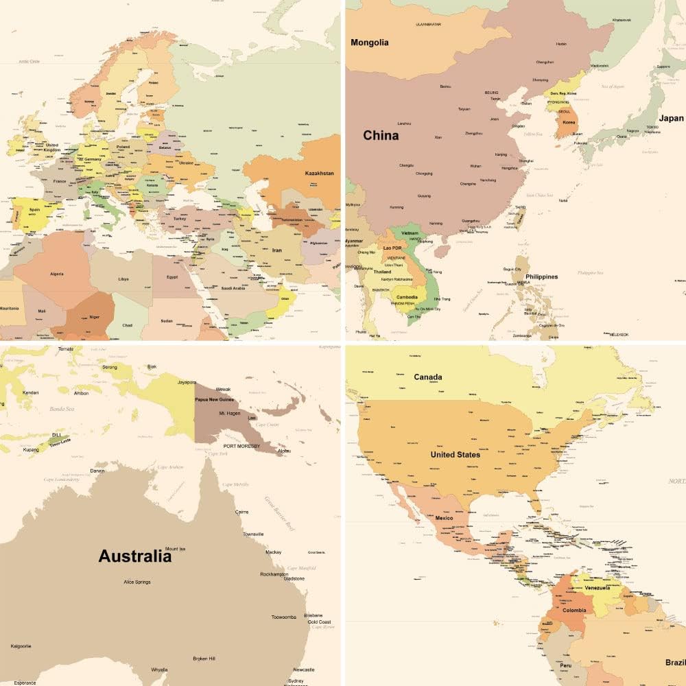 世界地図 ポスター 英語 大きいサイズ オフィス インテリア スタンダード Mサイズ World Map Big Poster Hotdogger 地図全般 Www Finstart Hr