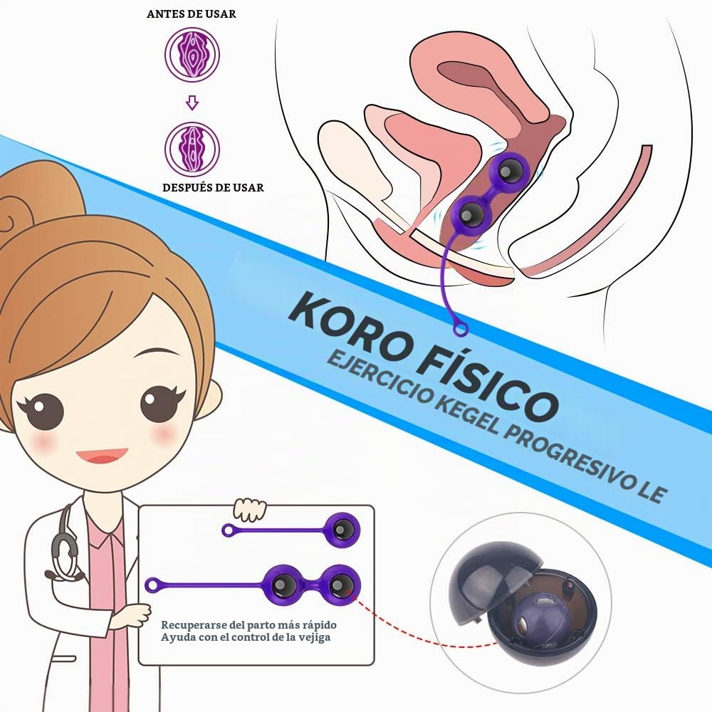 Masajeador Bolas de China con Control Remoto, Bolas de Masaje, Bola Pélvicas, Fortalece los Músculos Pélvicos y Previene la Incontinencia Urinaria,Entrenamiento Completo del Suelo Pélvico para Mujeres