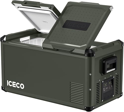 ICECO VL75 ProD - Refrigerador portátil de 12 V, con CACC, refrigerador de doble zona de 75 litros alimentado por SECOP, de 0 a 50 , enfriador