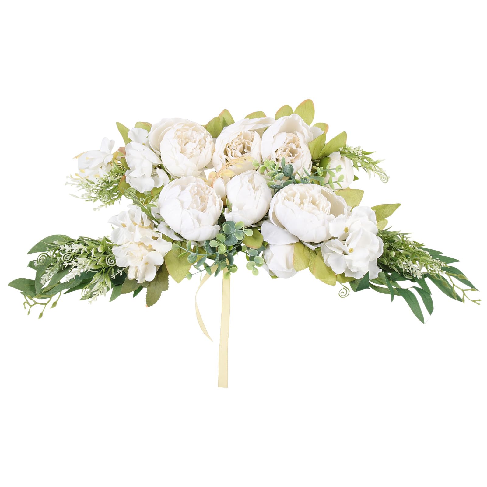 Rosas de simulación en guirnalda de flores artificiales para adorno rústico de puerta