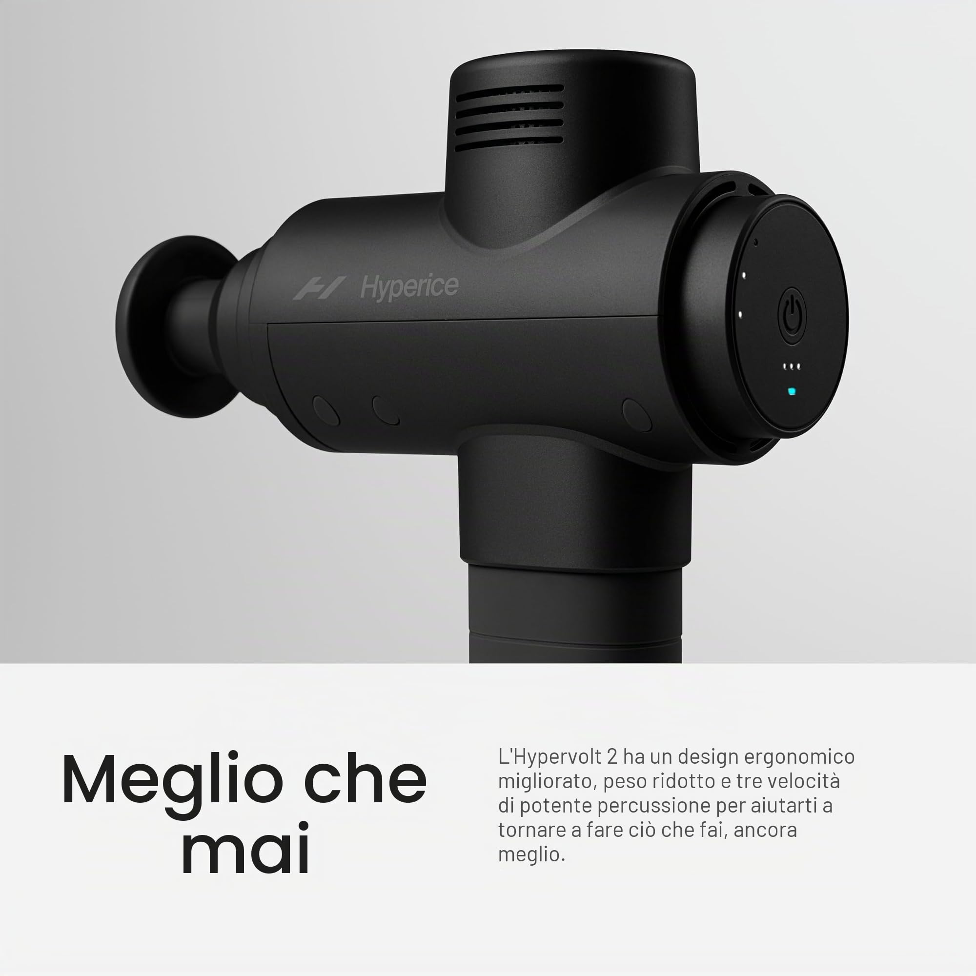 Hyperice Hypervolt 2 Nero Pistola massaggiante a percussione portatile