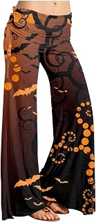 Cargo Pants Women 2023, Beach Extra Long Slacks Womans Cosy Elegant Wide Legged Halloween Prin High Waist Split Loose Fit Thin Trousers Womans Purple,Black,Gray,Light Gray,White,Orange,Green,Brown