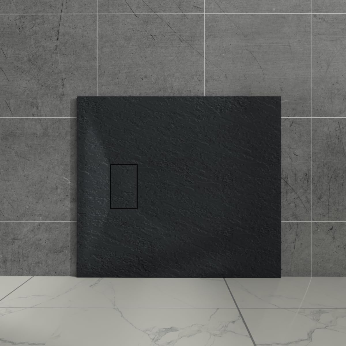 Aquariss Black Rectangular Shower Tray 1000X800mm With Waste