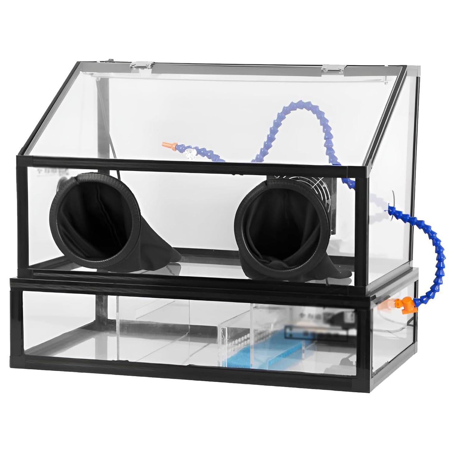 OSPSHPG Fully Enclosed Dustproof Polishing Machine, Double Port Design, With Circulating Water Tank, Led Light And Blower, Multiple Filtration, For Engraving, Cutting And Polishing