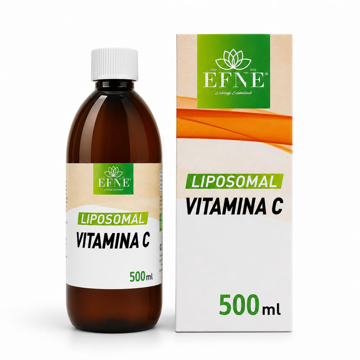 Vitamina C Liposomal 100% | Botella de 500 ML | 5 Gramos de LIPOSOMAL por 10 ML | Máxima absorción | Dosificación Potente | Suministro para más de 1 mes | EFNE |