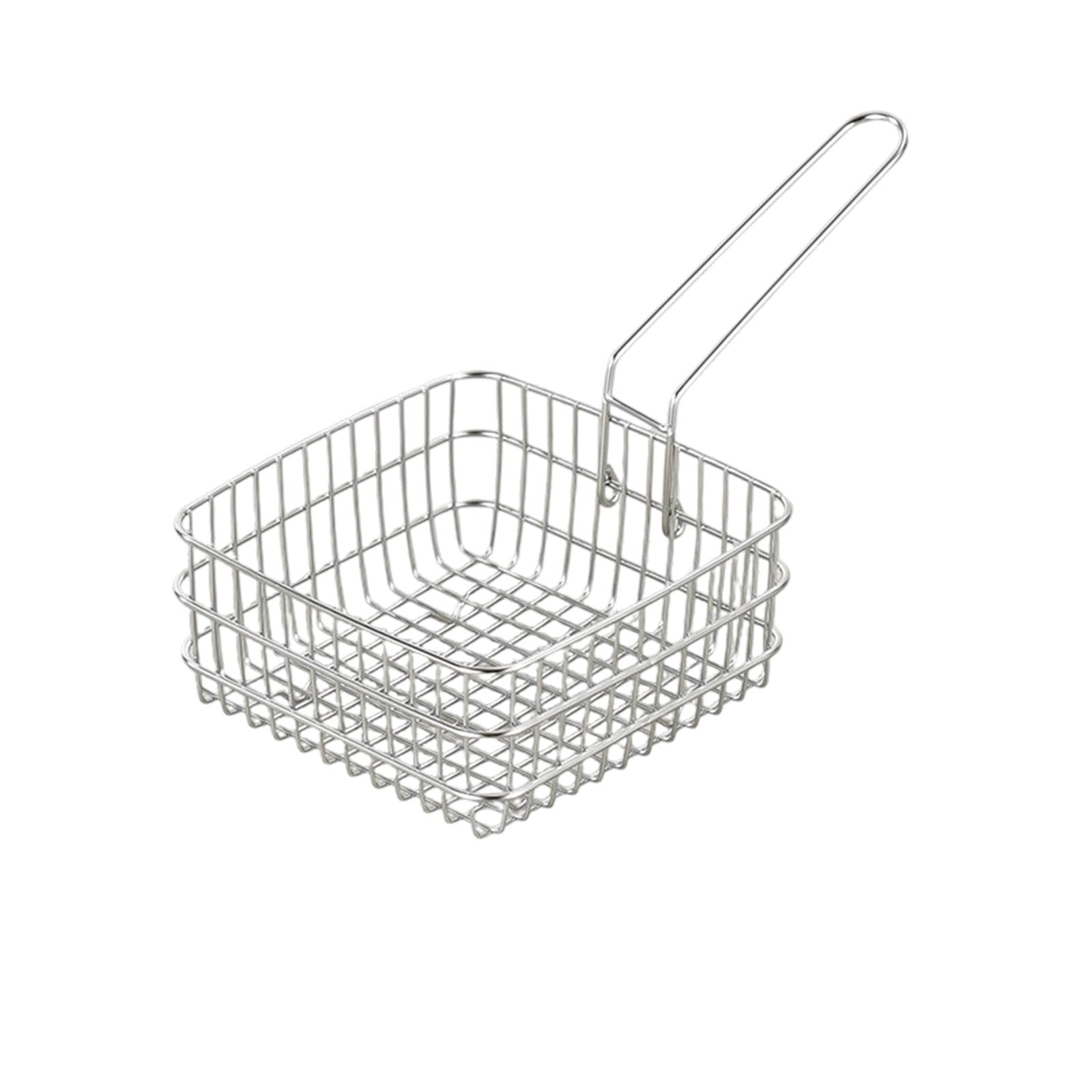 APGLSXY Rustless Square Frying Basket Developed for Brittle Food Preparation Highlighting Oil Drain and Low Maintenance Chicken Drumette Basket