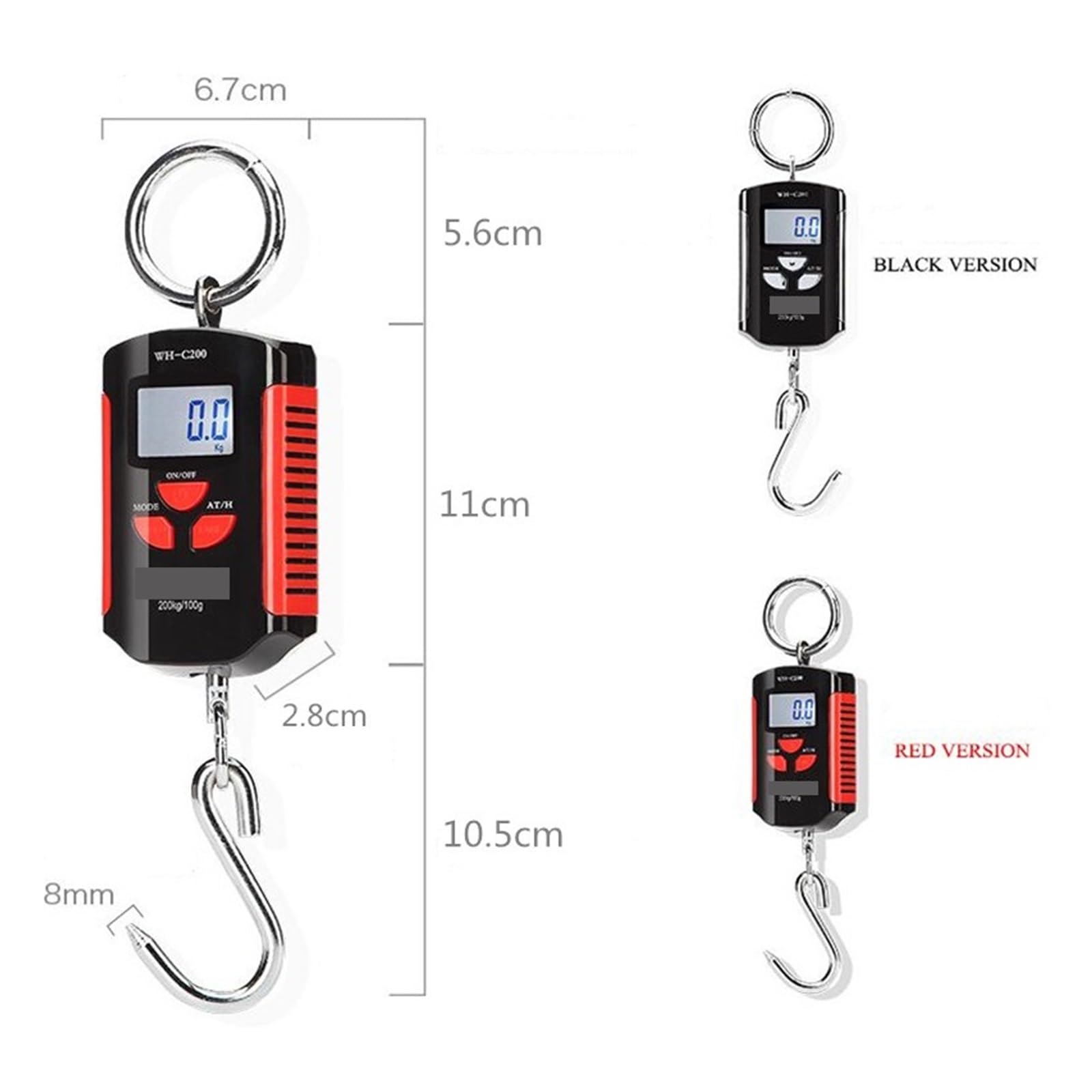 150/200/500 kg waga dźwigowa, wytrzymały hak do ważenia, przenośna elektroniczna cyfrowa waga dźwigowa Steelyard LCD(Orange 150kg 0.01g)