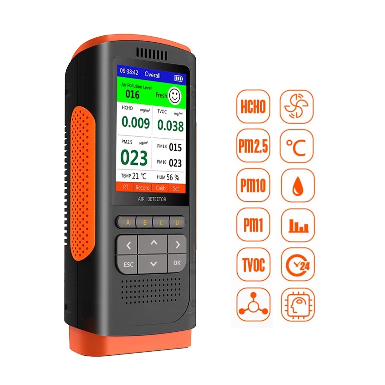 Monitor jakości powietrza, Detektor formaldehydu Monitor jakości powietrza PM 2.5 przenośny wyświetlacz zanieczyszczenia powietrza rodzinna dekoracja miernik CO2 analizator,do domu, biura, samochodu
