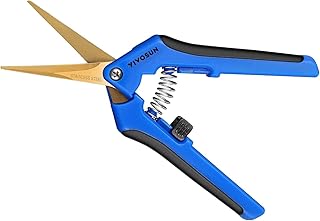VIVOSUN Garden Shears 16.5 cm Harvesting Shears with Curved Titanium Coated Blades, Locking Handle, Plant Shears for Flowe...