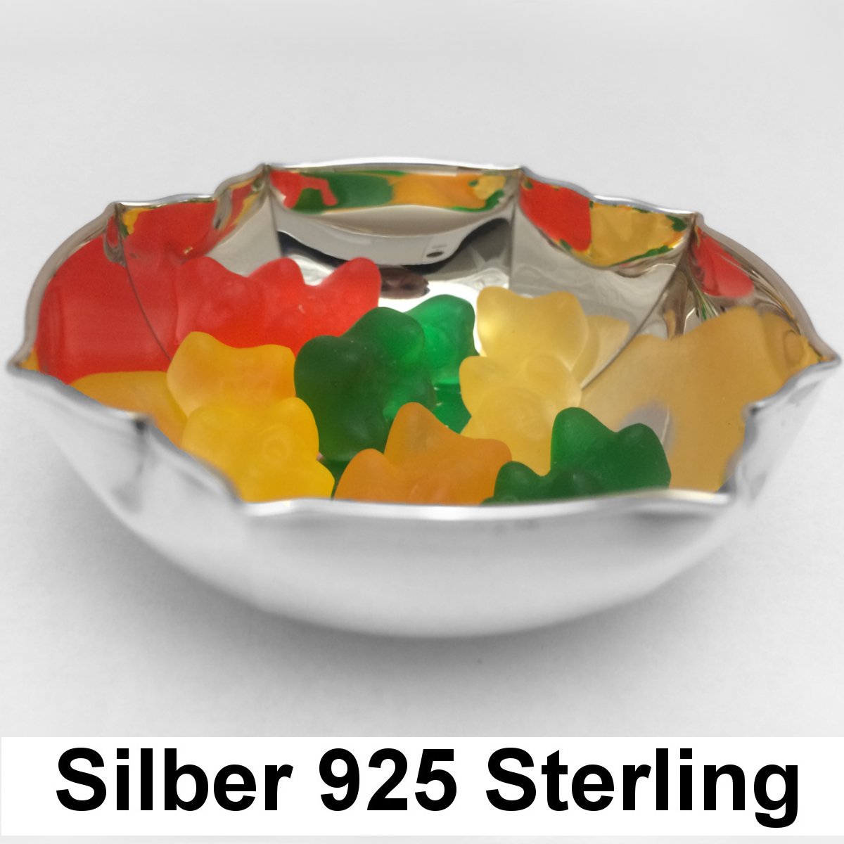 Schale D 9,5 cm Silber 925 Sterling. Für Pralinen, Bonbon, Konfekt etc. in Premium Verarbeitung