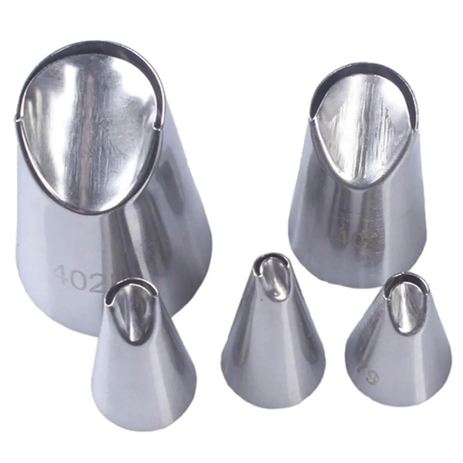 Lot de 5 douilles russes en acier inoxydable pour décoration de glaçage - Fleurs de chrysanthème