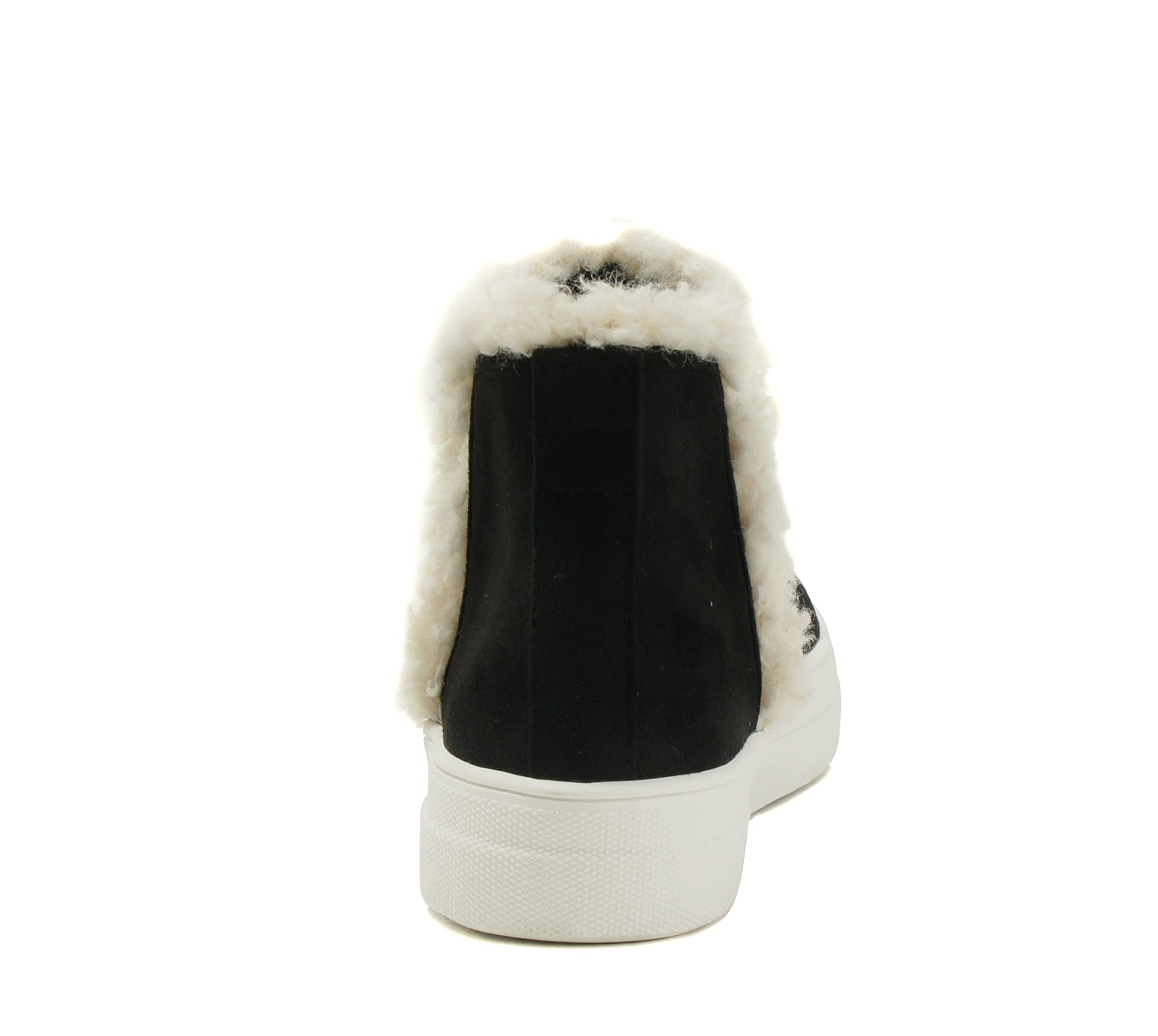 Soda Figure Womens Faux Fur Trim Fashion High Top Slip