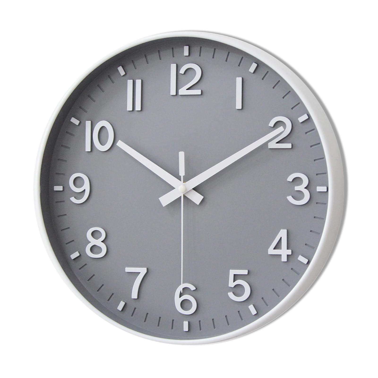 HZDHCLH Wall Clock 8 Inch Silent Non Ticking Quartz Modern Decorative Clock for Office Classroom Home Living Room Bedroom(gray) - Image 2