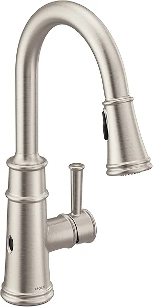 Moen Belfield Spot Resist Stainless Motionsense Wave Sensor Touchless One Handle Pulldown Kitchen Faucet Featuring Power Clean, 7260EWSRS