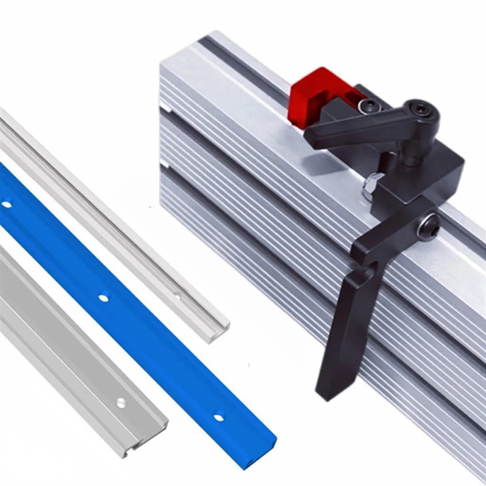 Rail de guidage et rails en T for table de travail du bois Rail à onglet en aluminium Fixation en T for établi Outils de table de toupie(T30 Silvery Track,600mm)