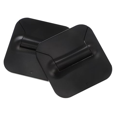 Plastic Laptop Stand Black 2pcs Desk Riser Heat Dissipation Foldable Angle Adjustable