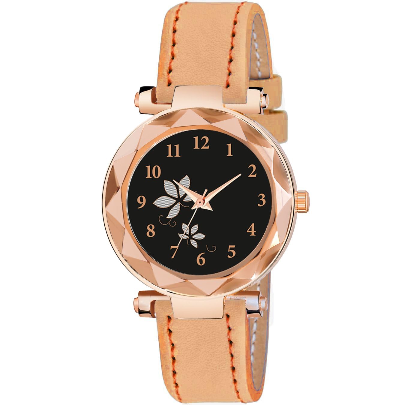 Talgo Alluring Analogue 2Pan Black Dial and Black Leather Strap Graceful Stylish Wrist Watch for Girl and Women Pack of 1-GEN-RG-2PAN-BLK-D-BLK-CUTL