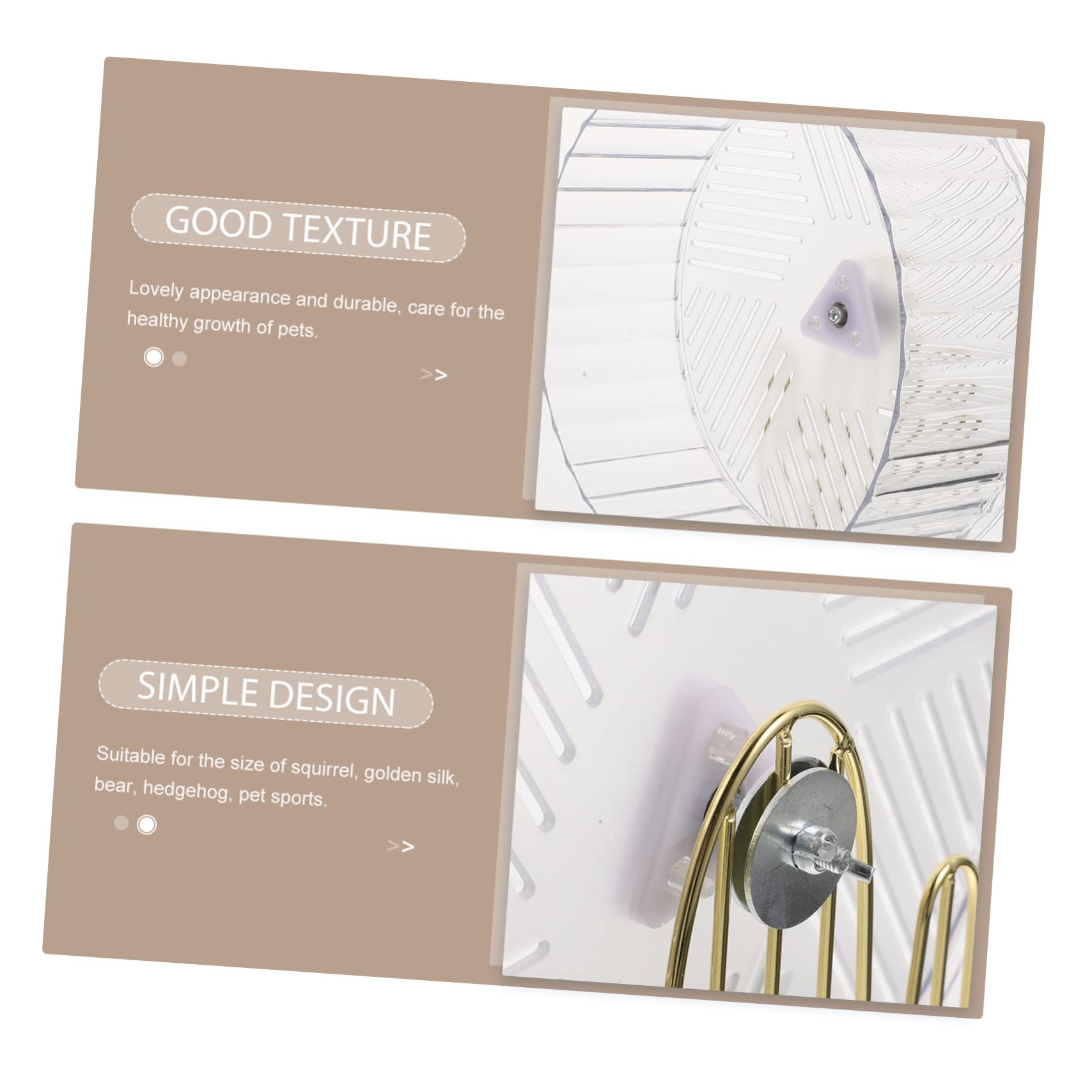 Rueda de Hámster con Soporte, Juguete de Ejercicio para Mascotas | Base de Aleación y Plástico, Uso en Jaula, para Erizo y Ratón Dorado, Diseño Adorable