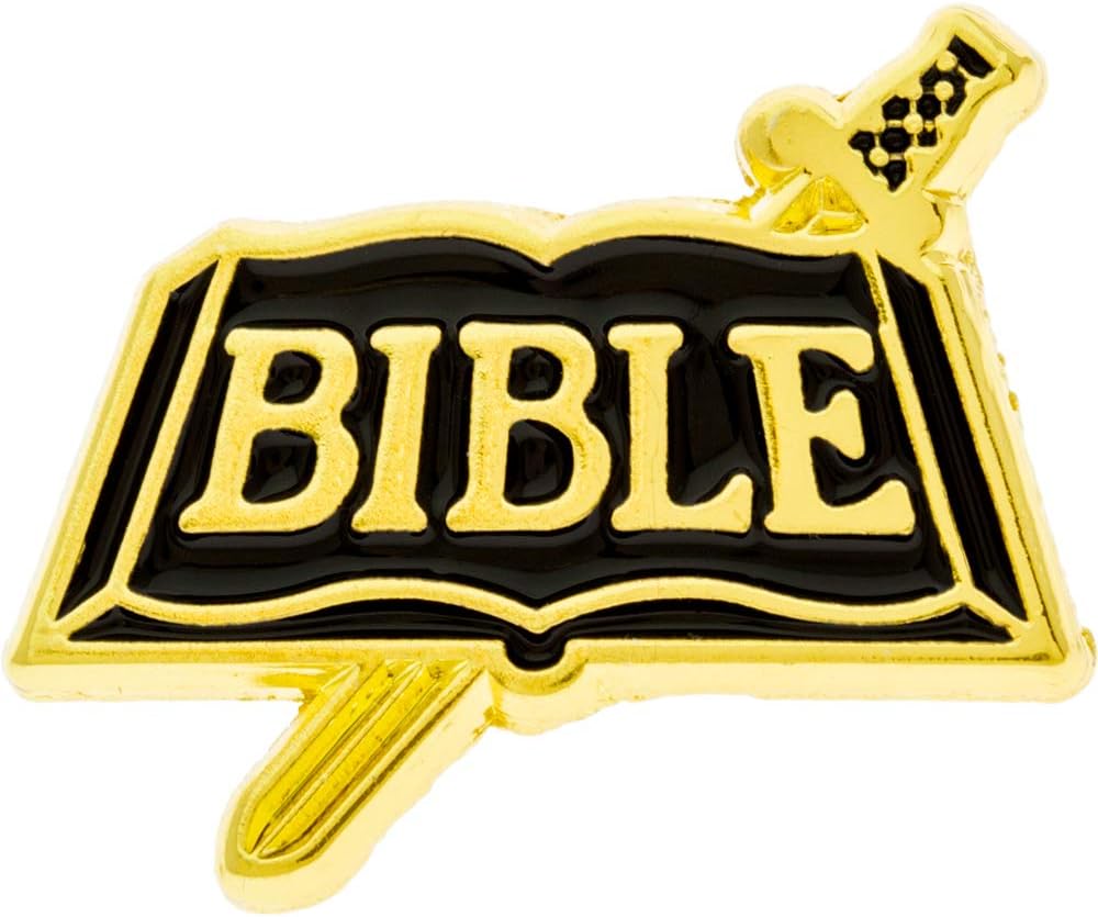 Amazon.com: Holy Bible Lapel Pin or Tie Tack with Sword Gold and Black ...