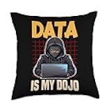Data Ninja Data Is My Dojo Nerd Funny Data Analyst Throw Pillow