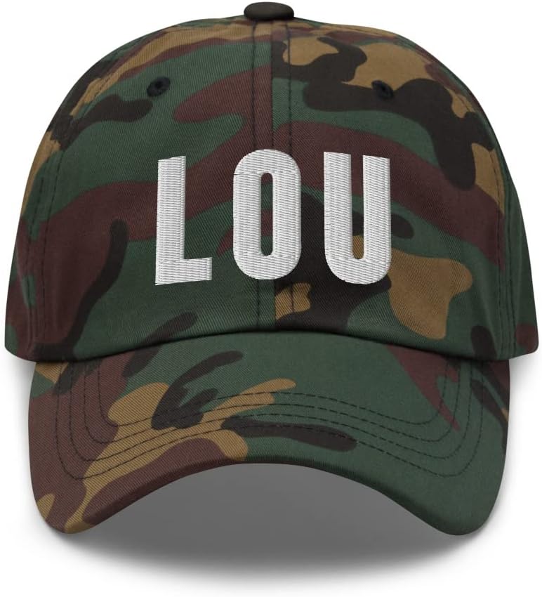 Airport Code Lou Hat Louisville Kentucky KY Dad Cap Embroidered Dad Hat Baseball Cap with Adjustable Buckle Strap