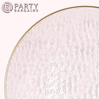 Vista 6 de Party Bargains - Bajoplatos de 13 pulgadas (4 unidades), borde dorado martilleado en rosa, bajoplatos desechables y resistentes para cenas elegantes
