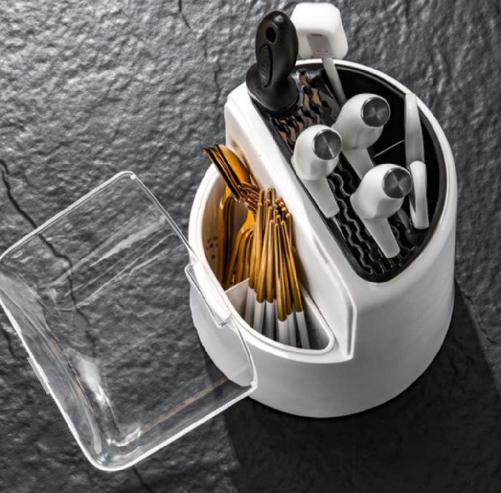 Kitchen Rotating Rack Shelf Storage Box Household Countertop Multifunction Chopsticks Tube Kitchen Rack