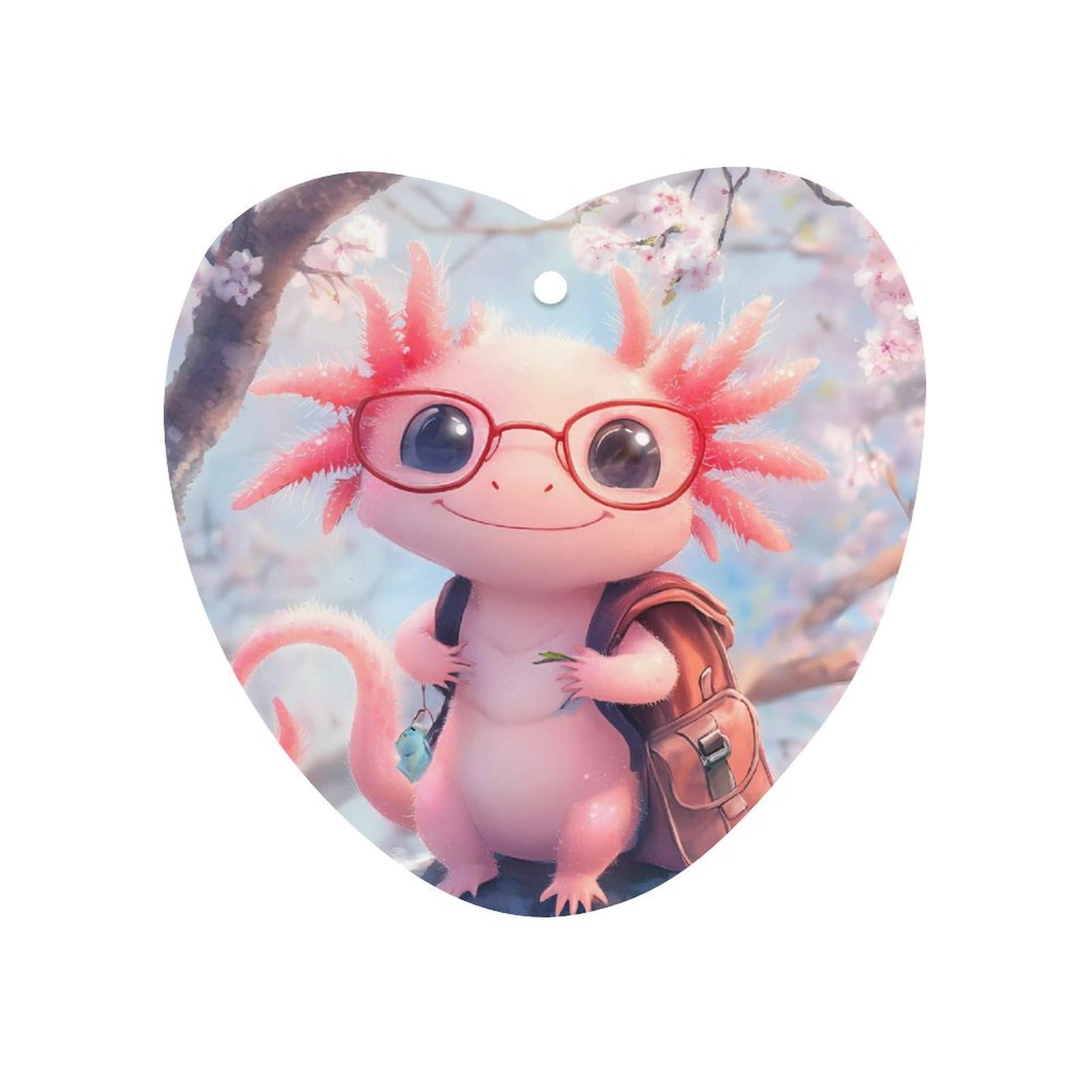 Cute Axolotl Cherry Flower Car Air Freshener Hanging Aromatherapy Tablets for Car Accessories Love form