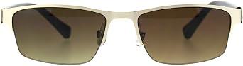 Multi Focus Progressive Reading Sunglasses 3 Powers in 1 Half Rim Rectangle