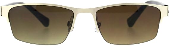 Multi Focus Progressive Reading Sunglasses 3 Powers in 1 Half Rim Rectangle