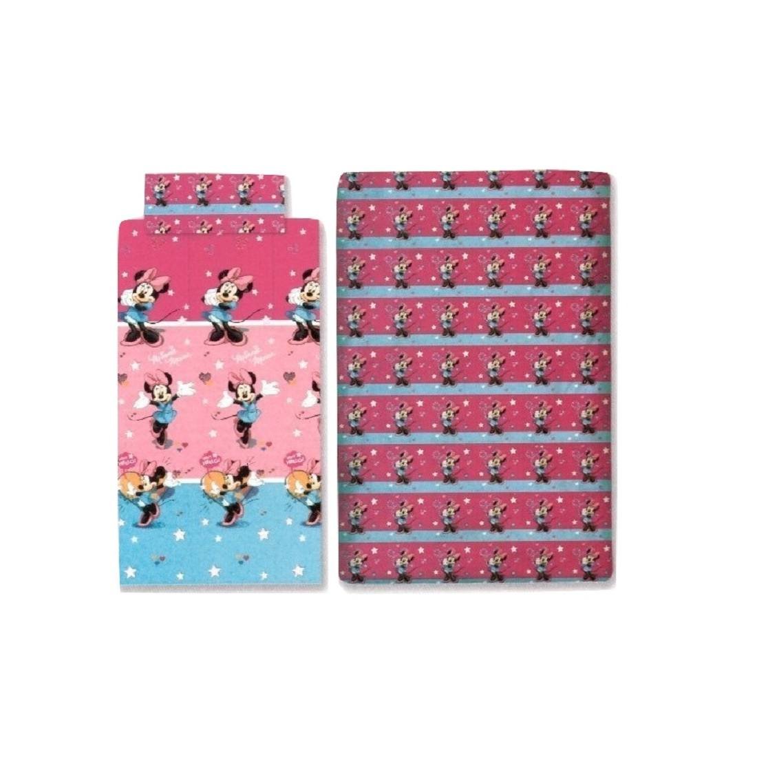 Disney Juego DE SÁBANAS 100% ALGODÓN Cama DE 90 cm Rosa Modelo Minnie