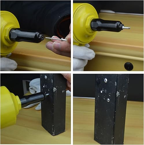 Miniatura 7 de Acogedor Pistola de remache neumática, remachadora neumática, pistola remachadora con empuñadura de pistola, herramienta de remachado accionada por