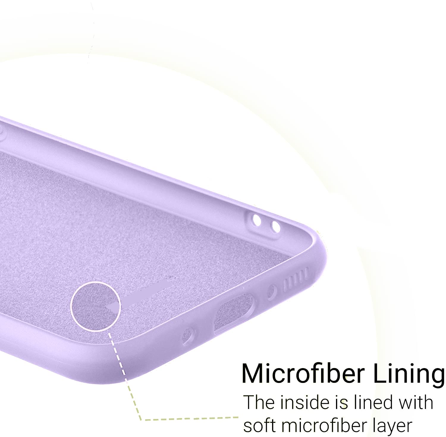 Captor Cover Colorata per Xiaomi Redmi Note 8 Pro, Custodia TPU in Silicone Flessibile Morbida con Microfibra, Protezione di Alta Qualità con Bordo Rialzato per Schermo e Fotocamera (Viola Lilla