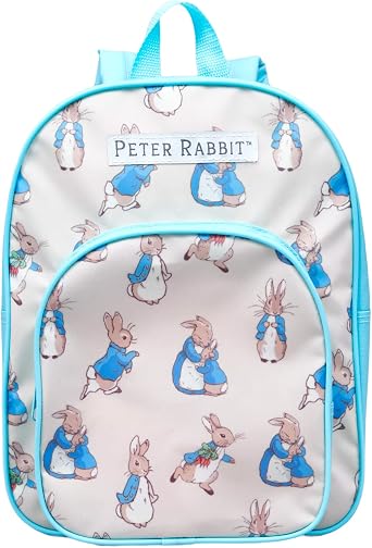 William Lamb Children's Kids Premium Quality Dual Pockets School Backpack Multi Characters Beige/Blue PR