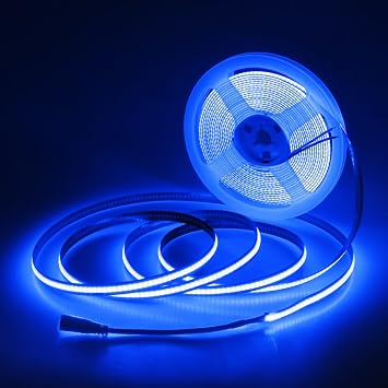 Aclorol Blue COB LED Strip Light 12V 5M Flexible Tape Lights for TV Lights