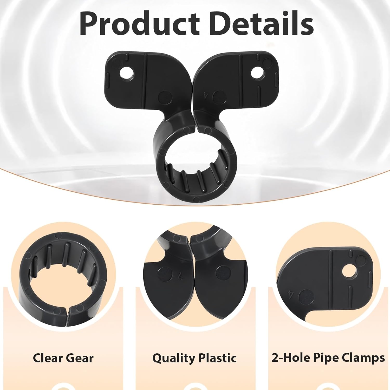 60 Pack 3/4 Inch Pex Suspension Clamp, Plastic Pex Clamps Butterfly Style Pipe Clips for Copper, Cpvc Piping Systems, Black Pipe Supports