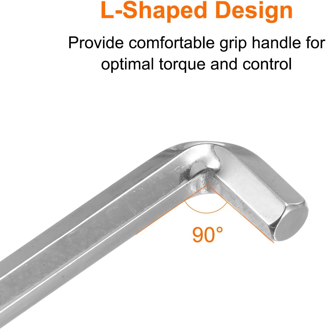 HARFINGTON 2pcs Hex Key Wrench 4mm S2 Steel L-Shape Hexagon Metric Wrenches Repairing Tool for Home Repair